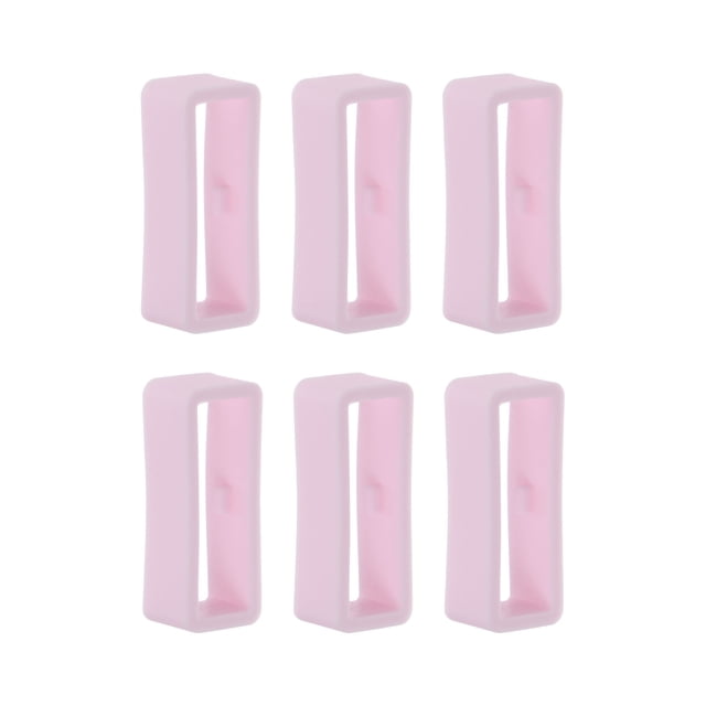 6uds Reloj Correa Lazo Cierre Anillos 22mm Caucho Reloj Soporte Guardián Silicona para Reloj Correa, Claro Rosa