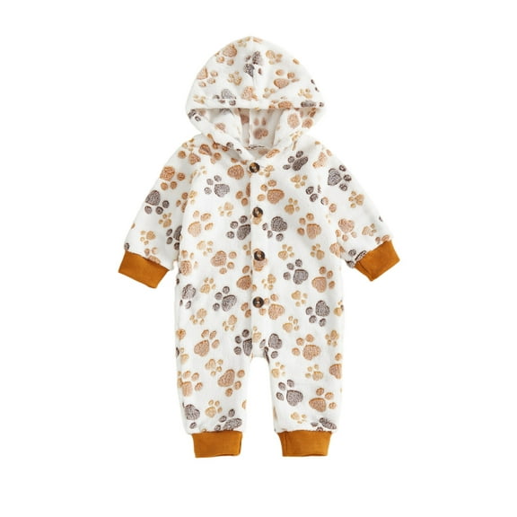 Miaouyo Infant Baby Boy Girl Winter Romper 0 3 6 9 12 Months Cute Animal Pattern Long Sleeve Hooded Warm Jumpsuit