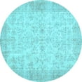 thumbnail image 1 of Ahgly Company Indoor Round Abstract Light Blue Contemporary Area Rugs, 5' Round, 1 of 4