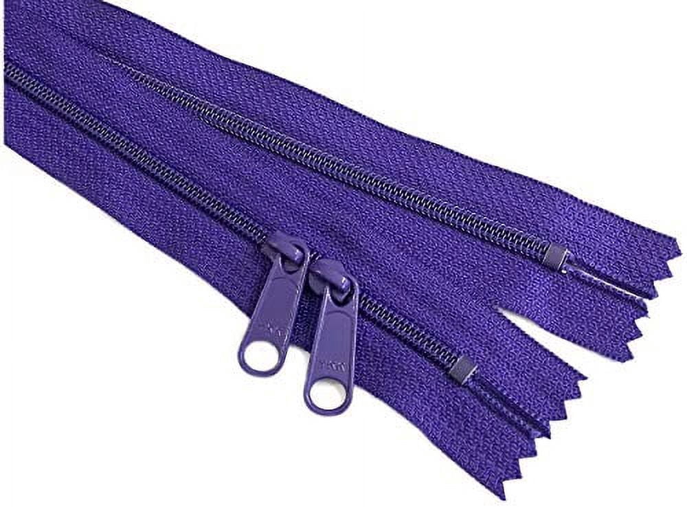 30" Inches Double Slide Zippers - YKK #4.5 Coil with Closed Bottom Two Head to Head Long Zipper Pulls. - Assorted Colors - Choose Quantity - Made in The United States (50)