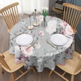thumbnail image 3 of Pioneer Flower Floral Print Pattern Round Tablecloth 60"x60",Wrinkle Wipeable Table Cloth for Kitchen Dining Room Picnic Patio Party, 3 of 6