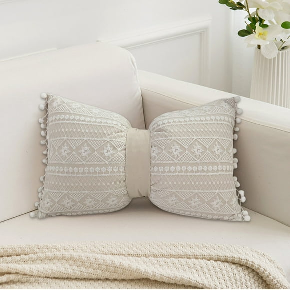 Birdeem Mothers Day Gifts,Mothers Day Gift,Cotton and Linen Pillow Floral Sofa Pillow Cushion Two-Purpose Bow Pillow Lumbar Pillow 19.6X11.8 Inches Mother'S Day Gift,Mother Day Gifts