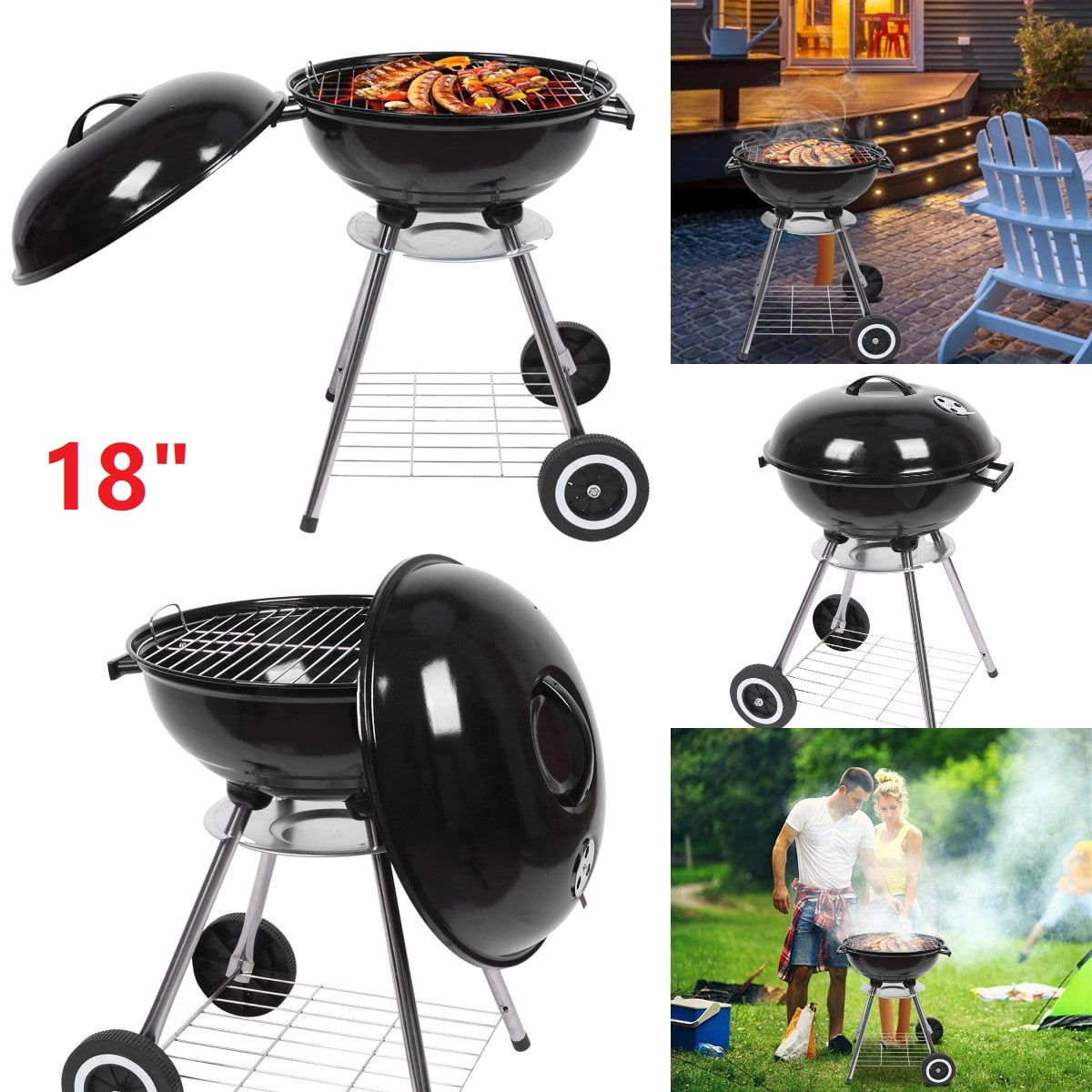 HOT SALES!Goorabbit Charcoal Grill On Sale, 18" Portable BBQ Charcoal