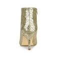 thumbnail image 2 of BLISSFUL STEP Women's Glitter Pointed Toe Stiletto Heels Ankle Boot Gold 8, 2 of 7