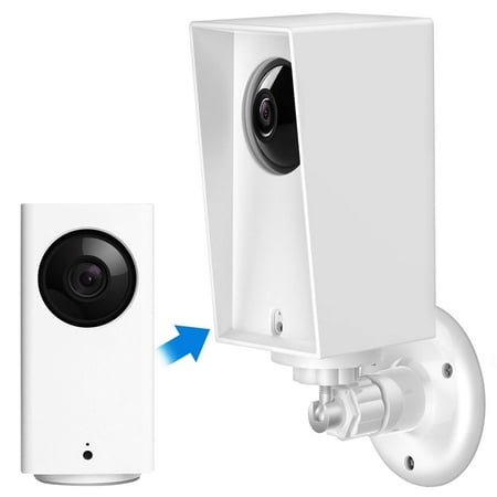 Security Camera Bracket - Weather Proof Anti-Sun Glare and UV Protection Outdoor/Indoor Adjustable Bracket with Protective Skin Case for Wyze Cam Pan 1080p Security Camera (White) Only sell Bracket
