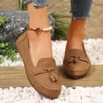 thumbnail image 5 of HTHLVMD Women's Tassel Loafers, Slip On Moccasins, Casual Driving Shoes, Women's Walking Shoes Casual Tennis Slip On Sneakers Lightweight Comfortable Fashion Shoes for Women, Brown 5, 5 of 6