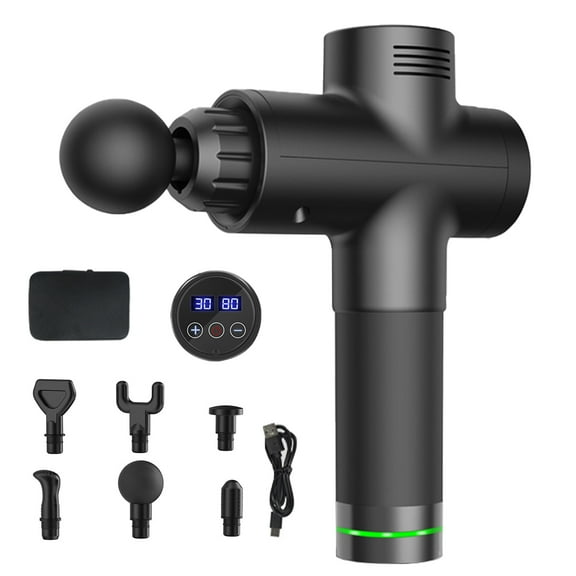 BN-LINK Massage Gun with 30 Speeds, Electric Deep Tissue Back Massage with 6 Massage Heads, Percussion Massage Device for Pain Relief Athletes, Black