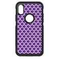thumbnail image 1 of DistinctInk Custom SKIN / DECAL compatible with OtterBox Commuter for iPhone XS MAX (6.5" Screen) - Purple White Moroccan Lattice, 1 of 5