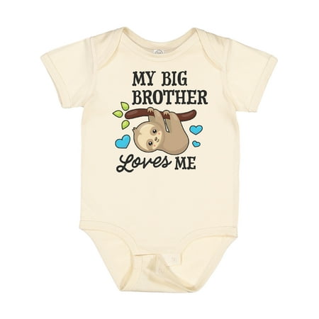 

Inktastic My Big Brother Loves Me with Sloth and Hearts Gift Baby Boy or Baby Girl Bodysuit