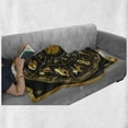 thumbnail image 6 of Astrology Soft Flannel Fleece Throw Blanket, Wheel Zodiac Constellation Signs in Circle Sun Moon Image Circle, Cozy Plush for Indoor and Outdoor Use, 60" x 80", Dark Forest Green Orange, by Ambesonne, 6 of 6