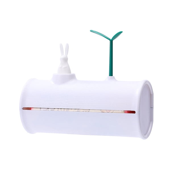 Solución de almacenamiento que ahorra espacio para el hogar, la cocina y el baño Caja de pañuelos y soporte para bolsas de basura con forma de conejo en color blanco para montar en la pared
