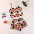 thumbnail image 2 of Cdudpw Cute Pajamas for Women Halloween Print Top and Shorts Pj Set Two Piece Pajama Set Sleepwear Sleep Outfits(T144-Purple), 2 of 6