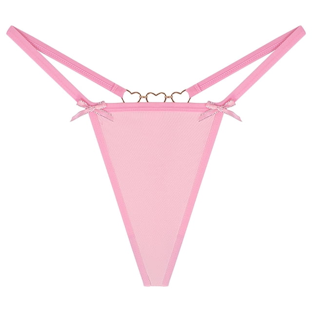 String Taille Basse Sans Couture pour Femmes avec Chaîne Délicate Design Nœud Papillon