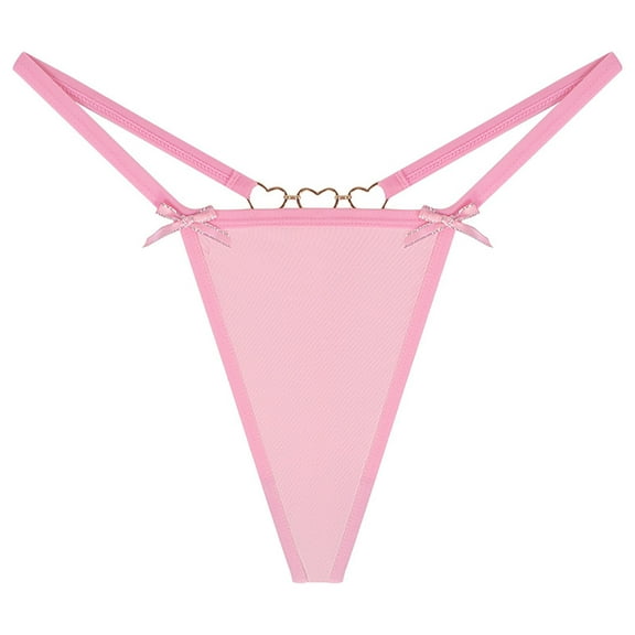 European And American Women's Thong Hot And Sexy Love Chain Bow Tie Low Waisted Seamless Women's Underwear