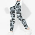 thumbnail image 4 of Odeerbi Kids Girls Leggings Camouflage Stretchy Tights Pants High Waist Camouflage Printed Pants Stretchy Soft Tights Kids Summer School Wearing Gray, 4 of 5