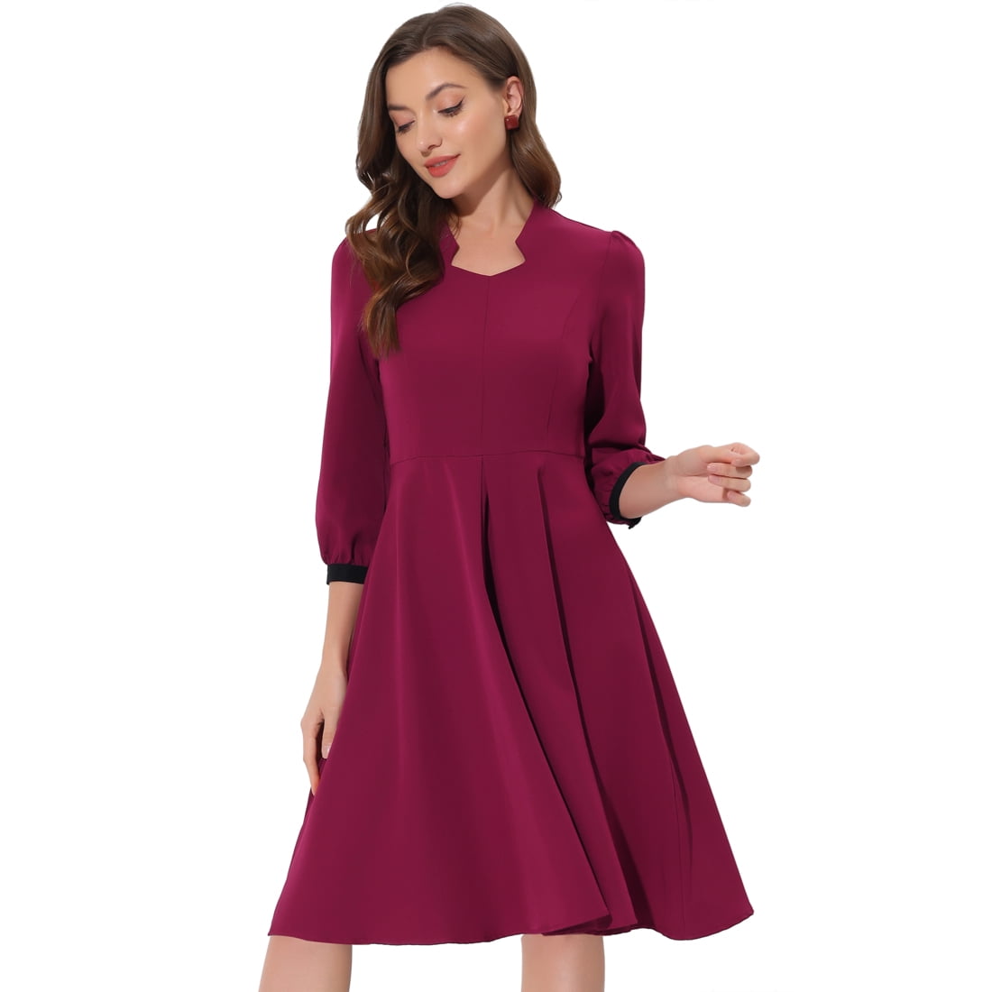 Maroon casual dress best sale