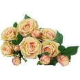 thumbnail image 6 of Northlight Real Touch™ Cream and Pink Artificial Rose Stems, Set of 6 - 26", 6 of 9