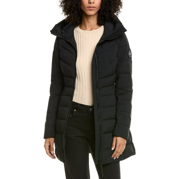 Canada Goose Black Clair Quilted Aira Fabric Coat (Women's)