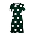 thumbnail image 6 of Xihbxyly Women's Dress Oversized Polka Dots Off the Shoulder Mid-Length Dress Leisure Slim Fit Short Sleeve Ruffle Flowy Beach Dress, 6 of 6