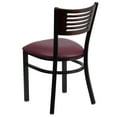 thumbnail image 4 of Flash Furniture HERCULES Series Black Slat Back Metal Restaurant Chair - Walnut Wood Back, Burgundy Vinyl Seat, 4 of 7