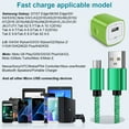 thumbnail image 2 of Fast Charger USB Adapter Charger with 6FT Micro USB Cable Fast Charging Android Charger, Braided Nylon Micro USB Cables for Samsung Galaxy, Android Devices, Green, 2 of 7