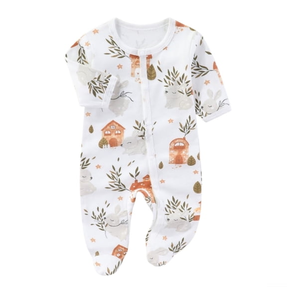 Weebloom Baby Girl Pajamas, Print Jumpsuit Pyjamas Baby Boy Romper,6-9 Months