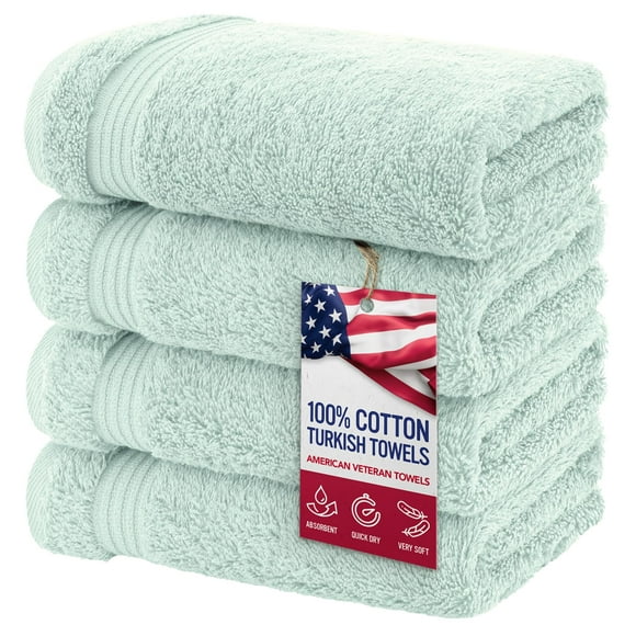 Juego de toallas de mano American Veteran Towel 100% algodón (paquete de 4)