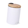 thumbnail image 2 of Cubo de basura con pedal, 3 l, organizador de papel único, para lavandería, estudio, oficina, Blanco, 2 of 9