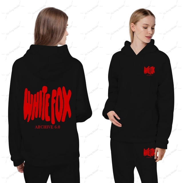 2024WHITE Devil FOX Temporada 6 Nuevo conjunto de sudadera con capucha de estilo europeo y americano