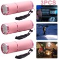 thumbnail image 2 of 3 Uds 9LED Mini Linterna Camping Antorchas Aleación Aluminio Impermeables () Rosa, 2 of 5