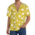 thumbnail image 3 of Honeii 's Tulips Flowers for men's short-sleeved button-up collared shirt featuring a pocket, perfect for beach vacations, and travel adventures., 3 of 5