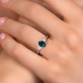 thumbnail image 4 of Gem Stone King 925 Silver and 10K Yellow Gold Simulated Green Opal and White Moissanite Engagement Ring for Women | 0.95 Cttw | Oval Cabochon 7X5MM | Gemstone October Birthstone | Size 6, 4 of 7