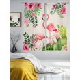 thumbnail image 2 of Summer Flamingos Sheer Curtains 63 Inch Length 2 Panels Set, Tropical Pink Botanical Flowers Cactus Voile Window Treatment Rod Pocket Curtains Sheers Drapes for Bedroom/Living Room/Kitchen 52x"63"x2, 2 of 7