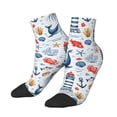 thumbnail image 2 of Bingfone Watercolor Nautical Design Patterned Men'S Women'S Casual Cotton Socks, 2 of 9