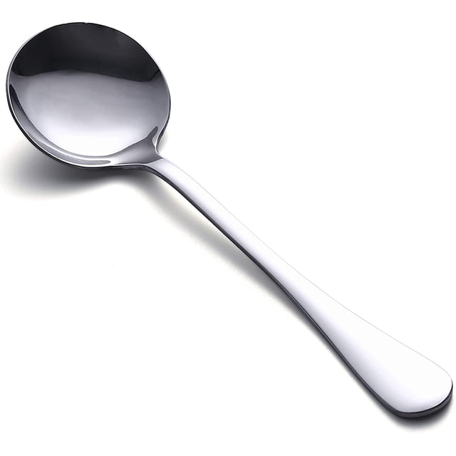 Ensemble de 3 Cuillères à Soupe en Acier Inoxydable de Haute Qualité Cuillère de table Bol Rond Profond Ensemble de Vaisselle