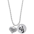 thumbnail image 1 of Delight Jewelry Silvertone Follow Your Heart Silvertone Script Initial Disc - Y - Charm Necklace, 20"+3", 1 of 4