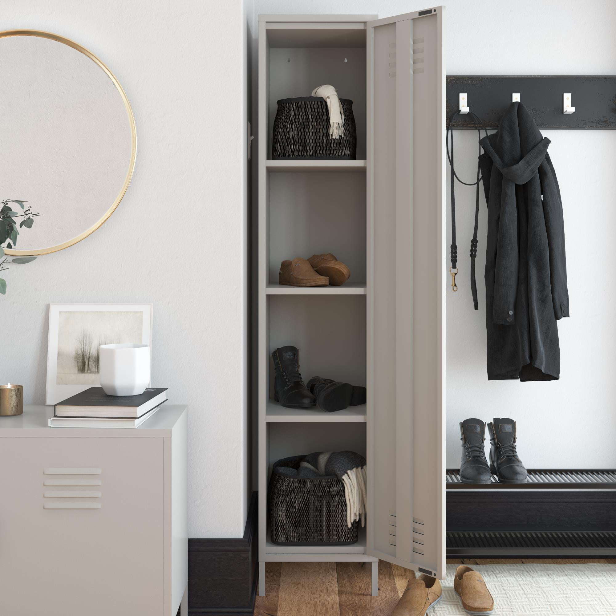 Queer Eye Bradford Single Metal Locker Cabinet, Graphite Gray