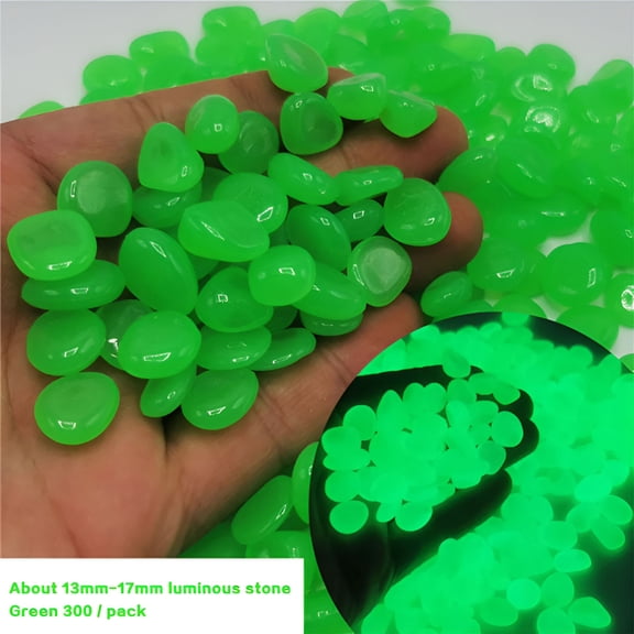 SELIVO 2026 New Decorative Stones Glow in the Dark Pebbles Luminous Rocks for Garden Aquariums Decor for Pond, Fish Tank, Pathway, Flower Bed 300Pcs