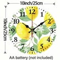thumbnail image 3 of Watercolor Pineapple and Flower Wall Clock Silent Non Ticking Wooden Wall Clocks Battery Operated 10 Inch Round Wall Decor for Bathroom Kitchen Bedroom, 3 of 8