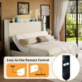 thumbnail image 3 of Merluxy Queen Bed Frame with Smart Adjustable Bed Base, Storage Wingback Headboard,Charging Station,Corduroy Cream, 3 of 8