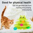 thumbnail image 5 of Pet Interactive Fun Roller Exerciser 3 Level Cat Teaser Ball Toy con 3 bolas de colores (verde) JAMW Sencillez, 5 of 5