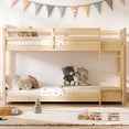 thumbnail image 6 of Zimtown Bunk Bed Twin Over Twin,Kids Low Floor Bunk Bed with Guard Rails for Children Boys Girls Dormitory Bedroom,No Box Spring Needed,Natural, 6 of 10