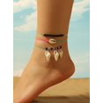 thumbnail image 1 of 3pcs/Set Chaîne Colorée Perlée avec des Perles de Riz Noir & Shell Pendentif Chaîne de Pied de Style Bohème, Taille Réglable, Adapté pour les Filles, les Couples, les Vacances et les Fêtes de Plage, 1 of 4