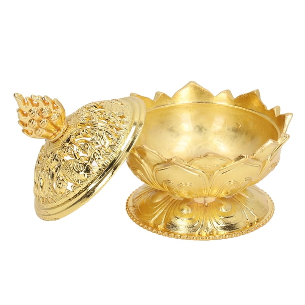 Quemador de Incienso de Loto Soporte de Incienso de aleación en Forma de Flor de Estilo Vintage para Decoración del Hogar ANGGREK Otros