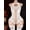 White, variant on White Black Floral Lace Cut-Out Fishnet Bodystocking, Heart Neckline, Honeycomb Mesh, Side Hip Cutouts, Open Crotch, Women's Intimate Lingerie