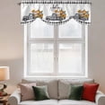 thumbnail image 2 of Black White Truck Fall Tie Up Valance Curtains for Windows, Kitchen Curtains Window Treatments, Pumpkins Thanksgiving Checkered Short Window Shades Valances for Bedroom Bathroom Cafe 42"x12", 2 of 8