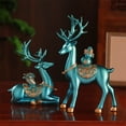 thumbnail image 6 of Beautynvta 2 Pcs Deer Statues, Resin Christmas Reindeer Sculpture, Deer Wine Cabinet Decorations, for Tabletop Home TV Stand Office Decor, 6 of 6