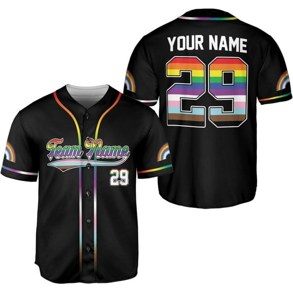 Personalized LGBT Pride Baseball Jersey Pride Hand LGBT Flag Jersey Rainbow Les Gay Shirts LGBT Pride Month Jerseys (S)