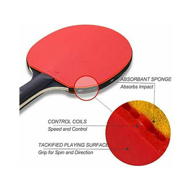 2 Raquette Ping Pong Peuplier Professionnel 3 Balles 1 Sac Portable Tennis  Table