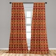 thumbnail image 5 of Ambesonne Mexican Curtains, Aztec Culture Ornament, Pair of 28"x63", Pale Orange Brown, 5 of 5